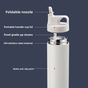 New Style Stainless Steel Dual Drink Car <b>Cup</b> With Straw Double Wall Insulated <b>Large</b> Capacity Coffee <b>Cup</b> for Hot Cold - Product Image 3