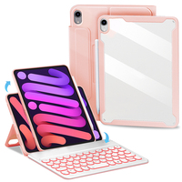 Manyetik şeffaf Tablet klavye iPad kılıfı Mini 6 kapak 8.3 inç 2021 kablosuz arkadan aydınlatmalı klavye