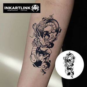 INKARTLINK - Pegatinas de Tatuajes Temporales para el Cuerpo, Diseño de Dragón Anime, Resistentes al Agua, Ecológicas, Duran 15 Días, Paquete al por Mayor - Product Image 2