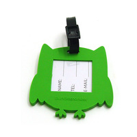 Étiquette de bagage en PVC en caoutchouc de silicone souple personnalisée Étiquette de bagage de golf en PVC Accessoires de voyage Étiquettes à bagage en forme d'animal pour enfants