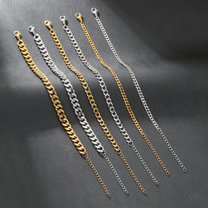 Stainless Steel Chain Bracelet Geometric Punk Hip Hop Unisex Jewelry Party Accessory - Product Image 1