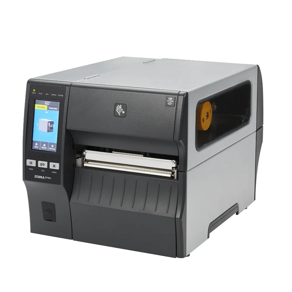 La A5 tamaño código SSCC impresora de cebra ZT421 es una transferencia térmica impresora de etiquetas para la impresión de GS1 etiqueta