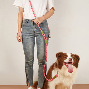 Laisse de chien en nylon réfléchissante mains libres pour courir Hundeleine Laisse de chien avec rubans décoratifs pour l'entraînement et l'exercice - Product Image 2
