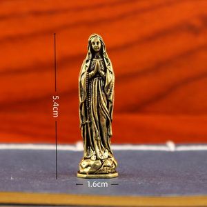Sculpture religieuse élégante en laiton, statue sacrée en métal avec placage électrolytique pour collection d'art et décoration intérieure - Product Image 4