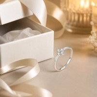 Bague de fiançailles et de mariage de luxe en moissanite et argent sterling 925 plaqué or blanc, idéale pour cadeau et soirée, tailles 5-9, poids total 1,1g, classique