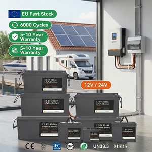 ENVÍO GRATUITO Stock Local en la UE Batería de Litio LiFePO4 de 12V 100AH 200Ah 314ah con 10 Años de Vida Útil para Almacenamiento de Energía Fuera de la Red, para Caravanas - Product Image 1