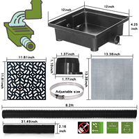 SNDAS SDS-1205 Kit de drainage flexible pour gouttière plate et descente de toit avec bac de récupération, garantie 3 ans, design moderne pour usage extérieur