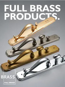 מנעול דלת וילה אירופאית יוקרה חדר ישיבות מלון מקורה מנעול דלת פוליו פתוח כפול מנעול דלת מצופה אלקטרו מנעול דלת מעץ מלא - Product Image 2