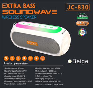 Diseña tu Propia Bocina Inalámbrica con Luces Intermitentes, Sonido Estéreo de Bajos Potentes, Mini Bocinas Bluetooth para Exteriores con RGB - Product Image 4