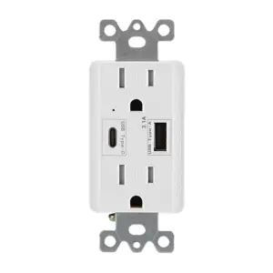 USB receptacle 15A 125V Type A Type C port socket USB Charger Receptacle plug,3.1A, Tamper Resistant TR USB Outlet,UL approved