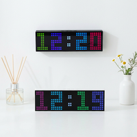 Reloj Despertador Digital de Moda con Matriz de Puntos RGB LED, Temporizador de Cuenta Regresiva/Ascendente para Escritorio, Control por Voz, Calendario para Decoración del Hogar, Venta al por Mayor