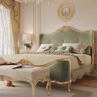 Französisches Massivholz-Doppelbett im Prinzessinnen-Stil, Amerikanisches Luxus-Schlafzimmerbett, Hochwertiges Hauptschlafzimmerbett, Hochzeitsbett