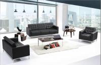 Canapé Chesterfield carré moderne à une place, structure en fer, revêtement en cuir PU, coussins en mousse haute densité, rembourré pour salon