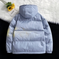 Veste coupe-vent réversible à capuche avec logo personnalisé, grande taille, imperméable, pour l'hiver, veste matelassée formelle pour l'extérieur, fermeture éclair sur le devant