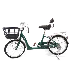 Stadt Freizeit-E-Bike Arbeit Mobilität Fahrrad Einkauf Lebensmittelgeschäft mit großem Korb mit Sitz-Rückenlehne Mama-Reifen