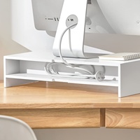 Support de moniteur de bureau d'ordinateur de bureau à domicile en bois moderne avec 3 tiroirs