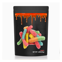 Sacs en mylar à fermeture éclair personnalisés, imprimés, résistants à l'odeur, pour bonbons, herbes, 3,5 g, comestibles, biscuits gélifiés, emballage de biscuits, sachets doypack en mylar avec fenêtre