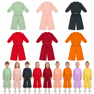 Vêtements en coton pour enfants en gros, ensembles de chemises à manches longues et de pantalons longs pour bébés filles - Product Image 5