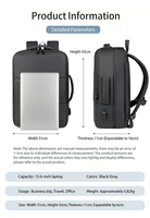 Sac à dos pour ordinateur portable professionnel pour homme, personnalisable, en stock, multifonctionnel, avec chargement USB, en polyester enduit de PU