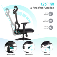 Milieu Du Dos Support Lombaire Fauteuil Visiteur Personnel De Travail Exécutif Ergonomique Chaise De Bureau