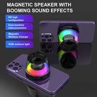 Chargeur sans fil magnétique portable, haut-parleurs sans fil audio HiFi, lecteur de musique, haut-parleur magnétique, lampe d'ambiance RGB, haut-parleur de poche