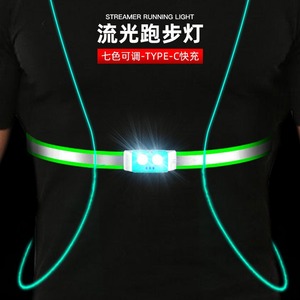 Streamer <b>Running</b> <b>Light</b> <b>Led</b> Rechargeable Front <b>Light</b> For Night Riding IPX4 Waterproof With 6 Modes Plastic Body Type C Fast - Product Image 4