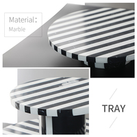 Plateau en marbre moderne à rayures blanches et noires, pour la décoration de la maison, style nordique, pour fruits secs,