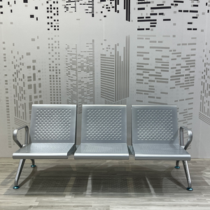 Kursi Tunggu Nyaman Berbahan Logam Stainless Steel untuk Bandara, Rumah Sakit, dan Tempat Umum, 3 Kursi - Product Image 2