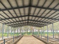 Entrepôt préfabriqué modulaire en acier léger à un étage, conçu sur mesure pour l'emballage et le stockage d'engrais, avec aménagement personnalisé