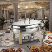 Réchaud Chauffe-Plat Rectangulaire de Buffet en Acier Inoxydable de Haute Qualité avec Plaque de Gril