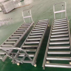 난간이있는 롤러 컨베이어 언로드 유니버설 휠 재료 취급을위한 이동 카트 - Product Image 2