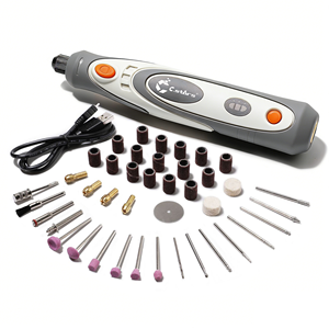 Mini <span class=keywords><strong>Smerigliatrice</strong></span> Rotativa a <span class=keywords><strong>Batteria</strong></span> 3.7V CE - Kit Utensile Multifunzione Leggero e Silenzioso con Velocità Variabile, Ricarica USB Type-C - Product Image 1