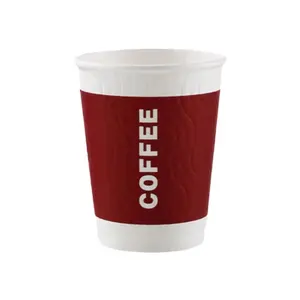 Wholesale Cheap Price Eco-Friendly Biodegradable Take Away Custom Logo Print Coffee Paper Cup With Lid