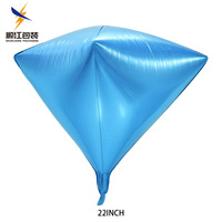 Ballon en forme de losange imprimé sur mesure, ballon en feuille d'aluminium de 24 pouces en forme de diamant pour fête nuptiale, mariage, décoration de fête géométrique