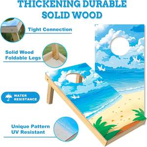 Artisanat en bois, <span class=keywords><strong>jeu</strong></span> <span class=keywords><strong>de</strong></span> cornhole portable 2 pieds x 1 pied avec sac <span class=keywords><strong>de</strong></span> transport, <span class=keywords><strong>jeu</strong></span> <span class=keywords><strong>de</strong></span> lancer en bois massif pour intérieur et extérieur avec 8 sacs <span class=keywords><strong>de</strong></span> haricots - Product Image 2