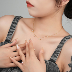 <span class=keywords><strong>Collana</strong></span> di zirconi in argento 925 <span class=keywords><strong>personalizzabile</strong></span> gioielli da donna con lettere di diamanti lucidi ciondolo <span class=keywords><strong>collana</strong></span> con <span class=keywords><strong>nome</strong></span> di mamma - Product Image 5