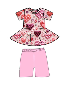 Qingli OEM Set Estivo per Bambini in Due Pezzi, Ultimo Design, Stampe Personalizzate, Abbigliamento per Bambine, Senza Dazi Doganali - Product Image 1
