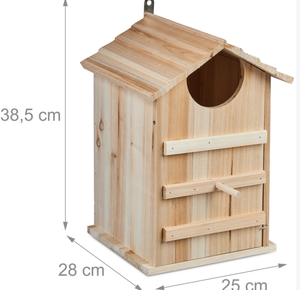 Grande boîte avec des copeaux de <span class=keywords><strong>bois</strong></span>, nichoir personnalisé pour hiboux, maison en <span class=keywords><strong>bois</strong></span> miniature pour l'extérieur - Product Image 4