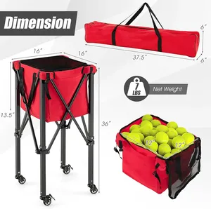 Chariot à balles de <span class=keywords><strong>padel</strong></span> pliable en aluminium Typti, modèle TC02, capacité de 150 balles, chariot roulant portable pour tennis et pickleball - Product Image 2