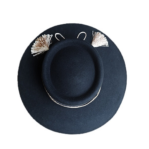 Chapeau en feutre à calotte plate, style britannique, en pure laine, tendance, best-seller transfrontalier, type Pork <span class=keywords><strong>Pie</strong></span> Jazz, pour printemps et automne - Product Image 5