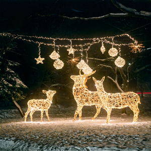 Lumières décoratives en fer forgé à motif cerf : transformez les allées de parcs et les places commerciales en attractions photo mémorables pour les visiteurs de Noël - Product Image 1
