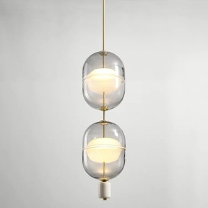 Lámpara de Araña de Vidrio de Diseño Nórdico Creativo para Restaurante, Iluminación Posmoderna para Vestíbulo, Barra, Escalera, Accesorios de Iluminación para Habitación - Product Image 2