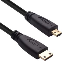 Kabel Adaptor Data Video Pria Tipe D Kompatibel dengan HDMI 1.4 Mini Male ke Micro HDMI 1080P 1FT