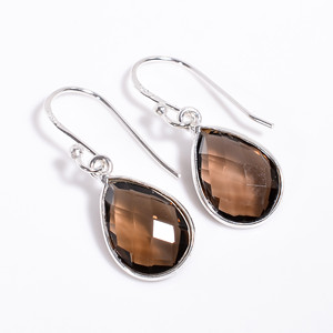 Pendientes colgantes de plata de ley 925 con piedras preciosas de corte ovalado de cuarzo rosa natural, exportador de joyas de piedras preciosas de plata fina, joyería antigua - Product Image 2