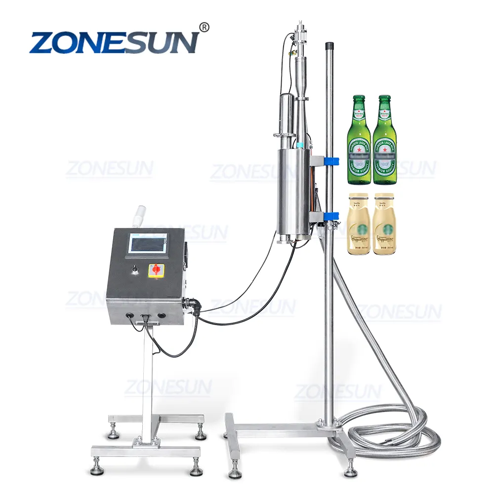 Zonesun máquina de enchimento de nitrogênio, garrafa automática completa ZS-LN01 de suco, cerveja, bebidas, óleo, uso em garrafas