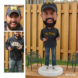 Customized Clay Love Figurine Handmade Bobblehead Statue Single Person Home Decor &amp; <strong>Wedding</strong> Holiday Birthday <strong>Keepsake</strong> - Product Image 3