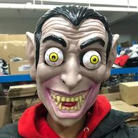 Masque intégral de clown effrayant pour Halloween, accessoire de cosplay d'horreur en plastique, respirant, pour maison hantée, jeu d'évasion, fête