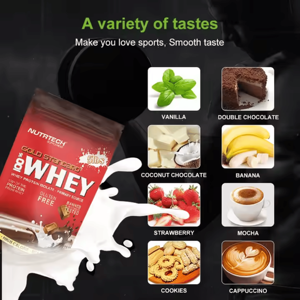 เวย์โปรตีนมาตรฐานผง5lb สำหรับสร้างร่างกายเวย์โปรตีนมาตรฐานสีทอง - Product Image 5