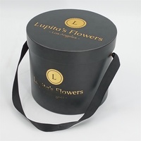 Vente en gros 5PCS ENSEMBLE Carton laminé rond Chapeau Boîtes à fleurs Stratification mate et revêtement UV Logo personnalisé quantité minimale de commande 100PCS