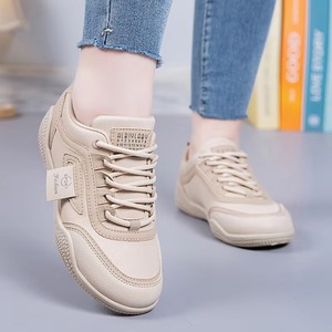 2026 New Spring/Autumn Women's PU Lace-up Sneakers: Waterproof, <b>Soft</b> Sole, Non-slip, Sporty and Stylish, Lightweight and Durable - Product Image 3